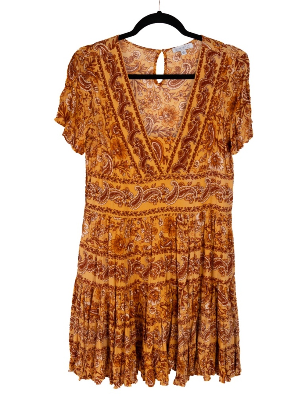 Patrons of Peace  multi orange floral   dress with full swirl skirt.